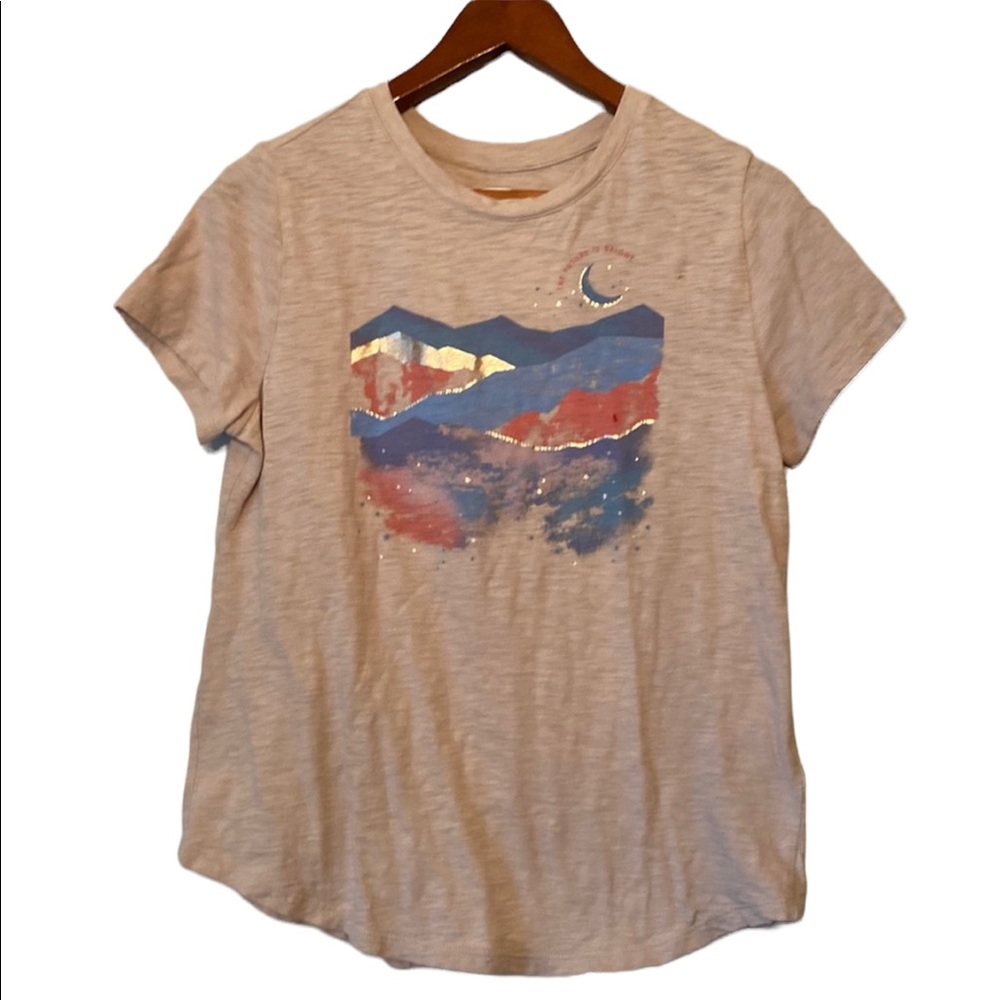 Old Navy The Future Is Bright Short Sleeved Taupe T-Shirt